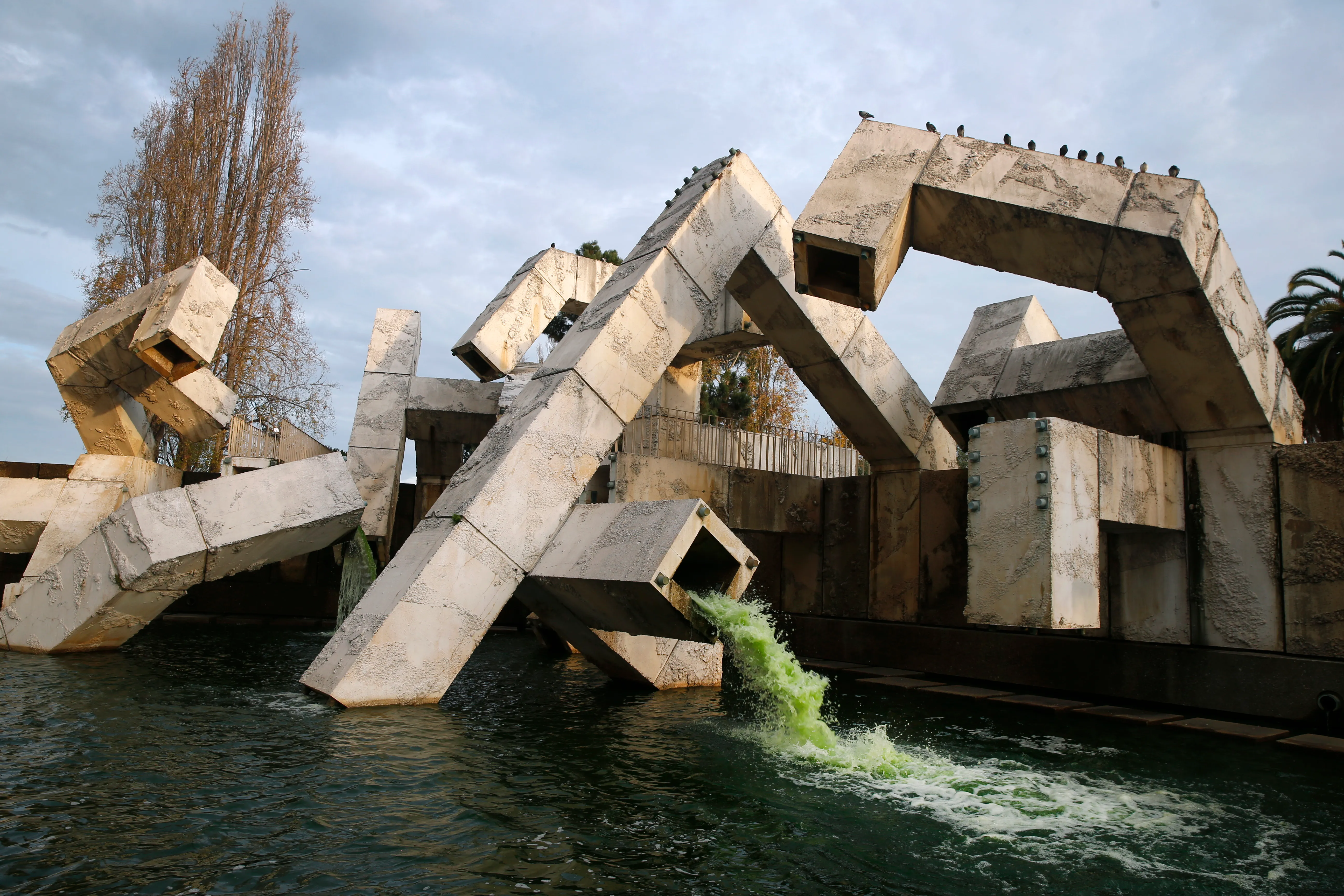 The Vaillancourt Fountain at Embarcadero Plaza in San Francisco